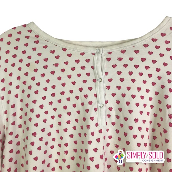 Roller Rabbit Women's Hearts Pajama‎ Set Loungewear White Pink Cotton Stretch XL - Picture 9 of 15